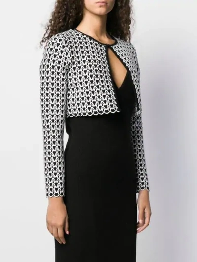 Shop Antonino Valenti Geometric Cropped Cardigan In White