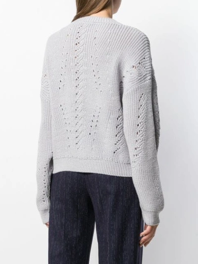 Shop Alberta Ferretti Long-sleeve Knitted Sweater In Neutrals