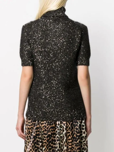 Shop Dolce & Gabbana Short Sleeve Glitter Jumper In Black