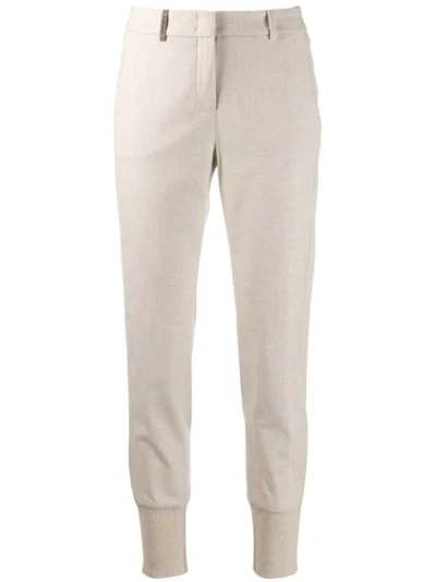 Shop Peserico Tapered Trousers - Neutrals