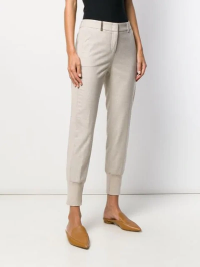 Shop Peserico Tapered Trousers - Neutrals