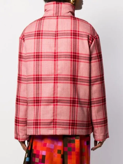 Shop Marni Checked Single-breasted Coat In Red