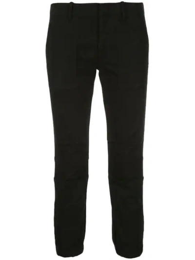Shop Nili Lotan Plain Slim Cropped Trousers In Black