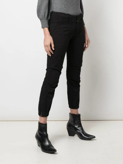 PLAIN SLIM CROPPED TROUSERS