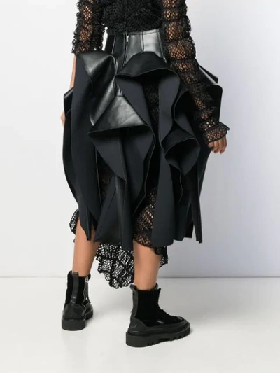 Shop Comme Des Garçons Oversized Ruffle Skirt In Black