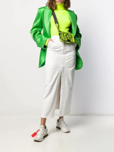 Shop Off-white Oversized Single-breasted Blazer In Green