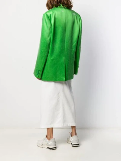 Shop Off-white Oversized Single-breasted Blazer In Green