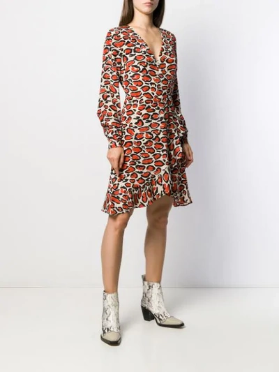 Shop Essentiel Antwerp Leopard Print Wrap Dress In Neutrals