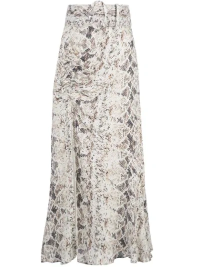 Shop Nicholas Snakeskin Pattern Skirt In White