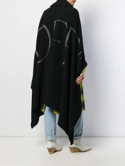 Shop Off-white Logo Knitted Cape In Black