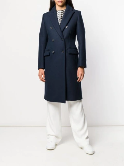 Shop Mackintosh Alloa Dark Navy Wool Chesterfield Coat Lm-1003f In Blue