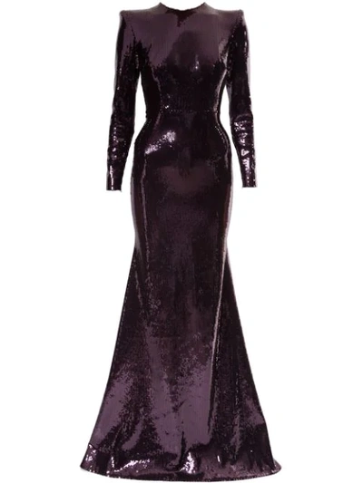 Shop Alex Perry Felix Evening Dress In Purple