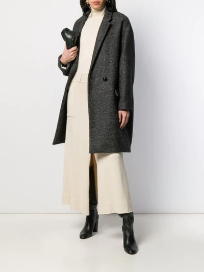 Shop Isabel Marant Boxy Fit Double Breasted Coat In Grey