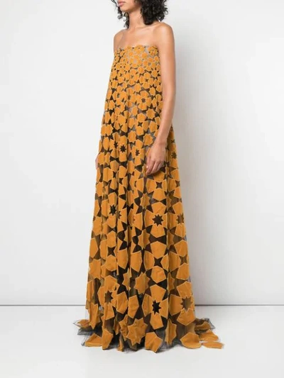 Shop Oscar De La Renta Floral Print Dress In Orange