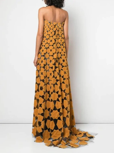 Shop Oscar De La Renta Floral Print Dress In Orange