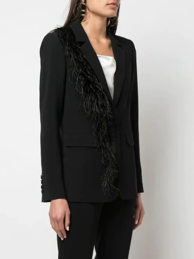 Shop Cinq À Sept Portia Feather Blazer In Black