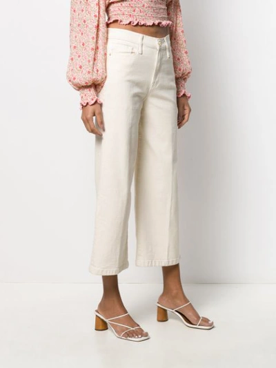 Shop Frame Ali Wide Leg Cropped Jeans In White