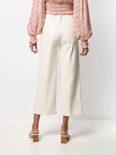 Shop Frame Ali Wide Leg Cropped Jeans In White