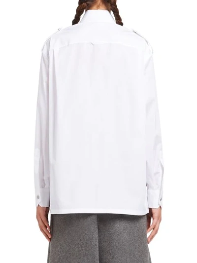 Shop Prada Men-style Poplin Shirt In White