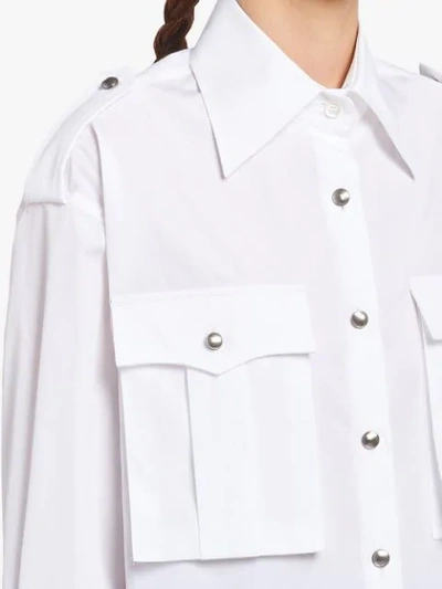 Shop Prada Men-style Poplin Shirt In White