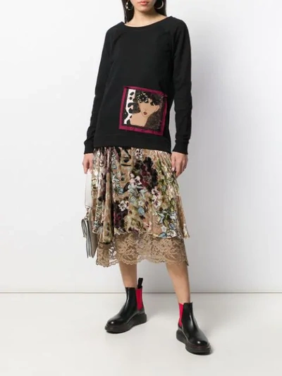 Shop Antonio Marras Face Embroidered Sweatshirt In Black