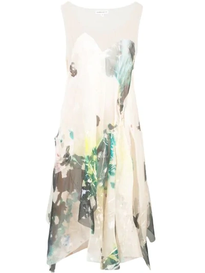 Shop Kamperett Tanis Sheer Asymmetric Dress In White