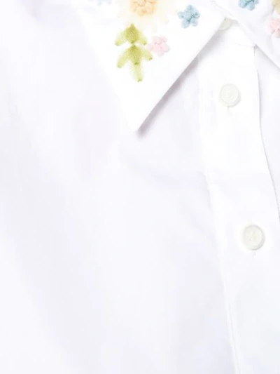 Shop Miu Miu Embroidered-collar Shirt In White