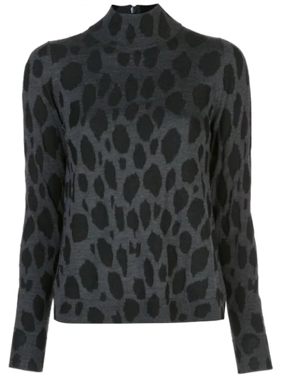 Shop Akris Punto Cheetah Pattern Jumper In Grey