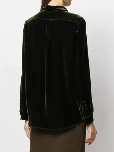 Shop Aspesi Velvet-texture Shirt In Green
