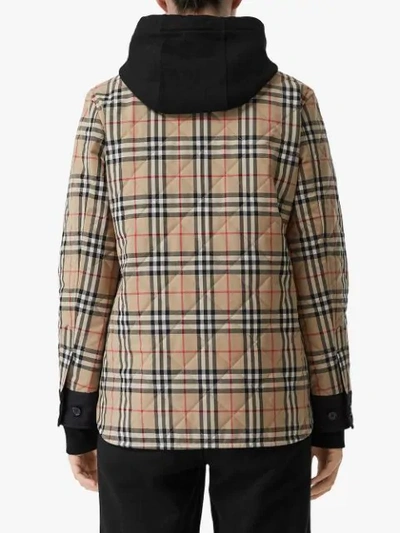 Shop Burberry Crossford Vintage Check Quilted Jacket In Neutrals