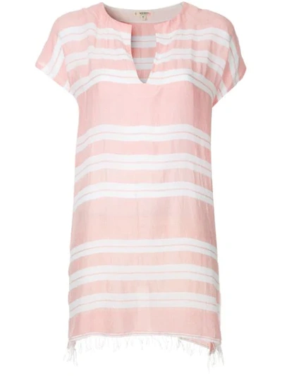Shop Lemlem Horizontal Stripes Tunic Dress In Pink