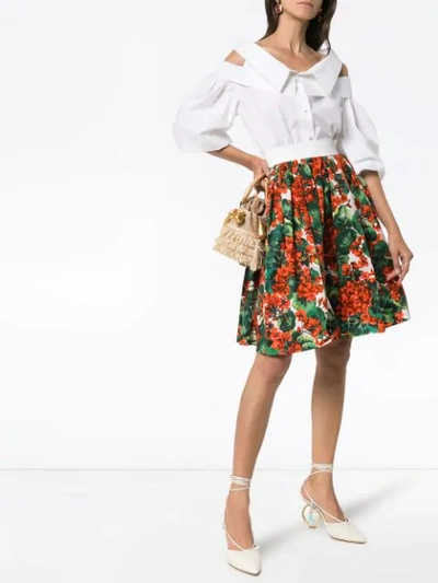 Shop Dolce & Gabbana Floral Print Skirt - Rot In Red