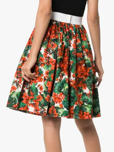 Shop Dolce & Gabbana Floral Print Skirt - Rot In Red