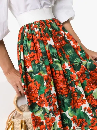 Shop Dolce & Gabbana Floral Print Skirt - Rot In Red