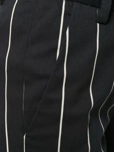 Shop Derek Lam 10 Crosby Cropped Cotton Sateen Striped Straight Leg Trouser In Black