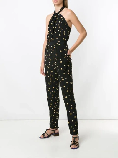 Shop Andrea Marques Halterneck Printed Jumpsuit In Black