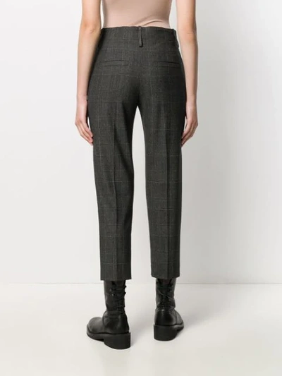 Shop Brunello Cucinelli Check-pattern Cropped Trousers In Grey