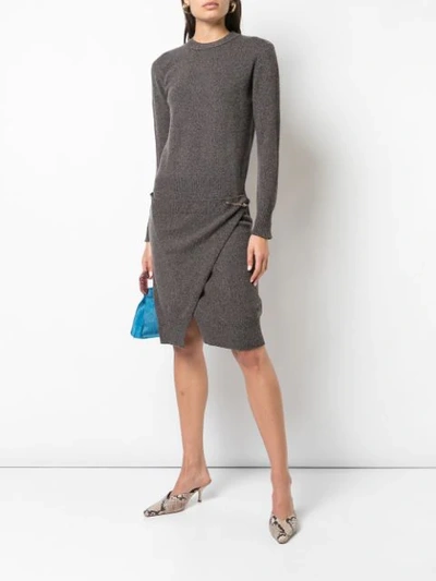 Shop Alexandra Golovanoff Knitted Dress In Brown