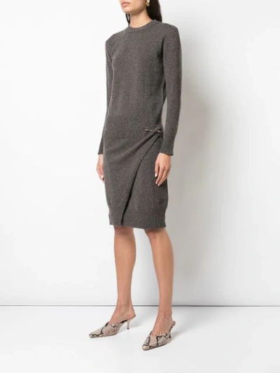 Shop Alexandra Golovanoff Knitted Dress In Brown