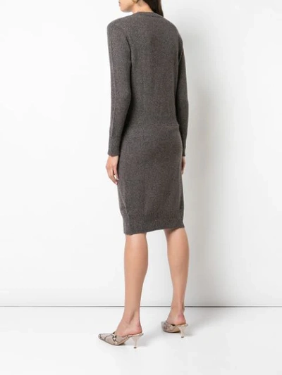 Shop Alexandra Golovanoff Knitted Dress In Brown