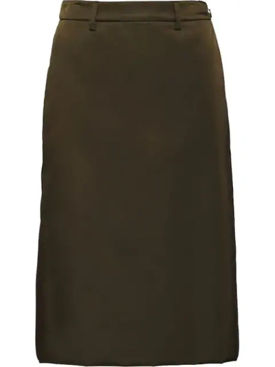 Shop Prada Nylon Gabardine Skirt In Green