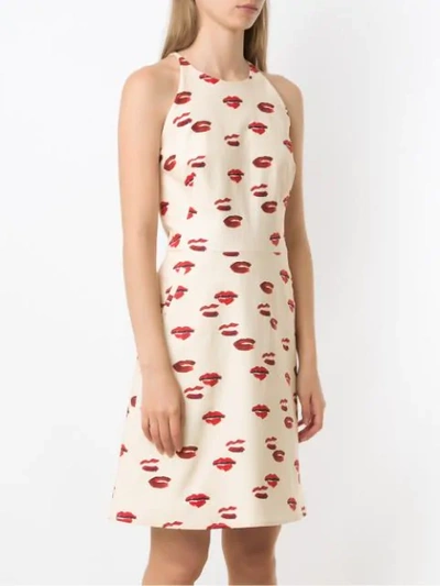 Shop Andrea Marques Printed Shift Dress In Neutrals