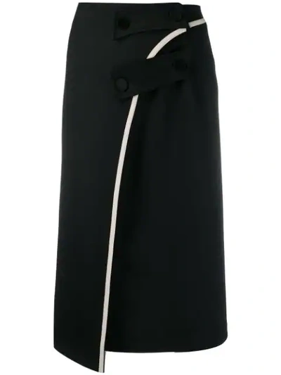 Shop Ssheena Button Detail Skirt In Black