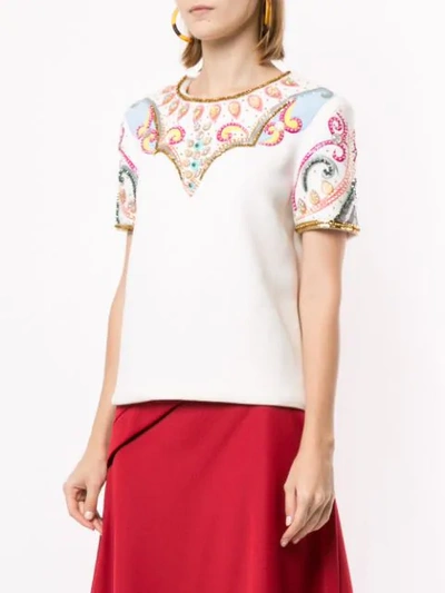 Shop Manish Arora Stud-embellished T-shirt In White