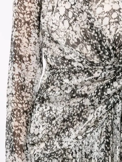 Shop Giambattista Valli Floral Print Silk Gown In Grey