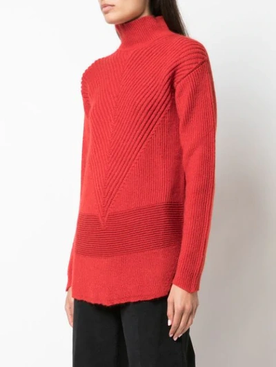 Shop Rick Owens Turtle Neck Fisherman Sweater In Red