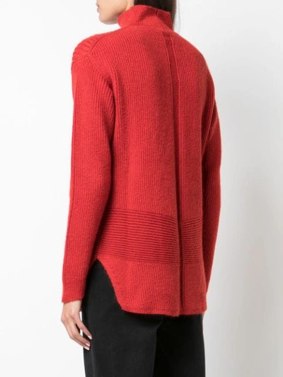 Shop Rick Owens Turtle Neck Fisherman Sweater In Red