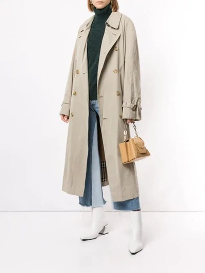 Pre-owned Burberry Belted Trench Coat In Neutrals