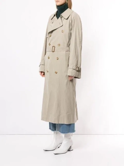 Pre-owned Burberry Belted Trench Coat In Neutrals