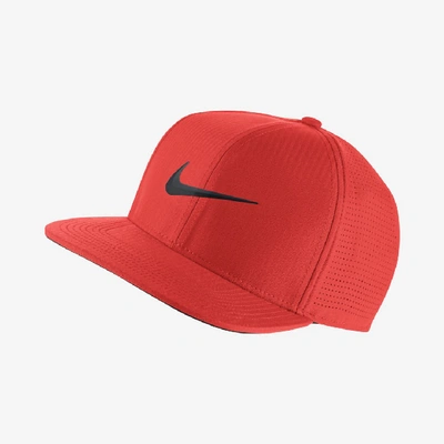 Shop Nike Aerobill Adjustable Golf Hat In Habanero Red